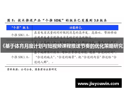 《基于体育月度计划与短视频课程推送节奏的优化策略研究》